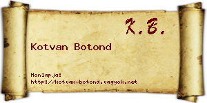 Kotvan Botond névjegykártya